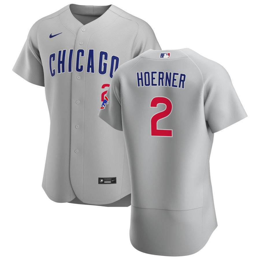 Chicago Cubs 2 Nico Hoerner Men Nike Gray Road 2020 Authentic Team Jersey